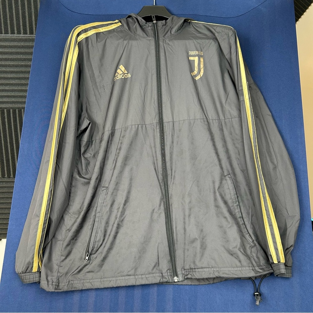 Adidas‎ Men's Black and Gold Juventus Windbreaker